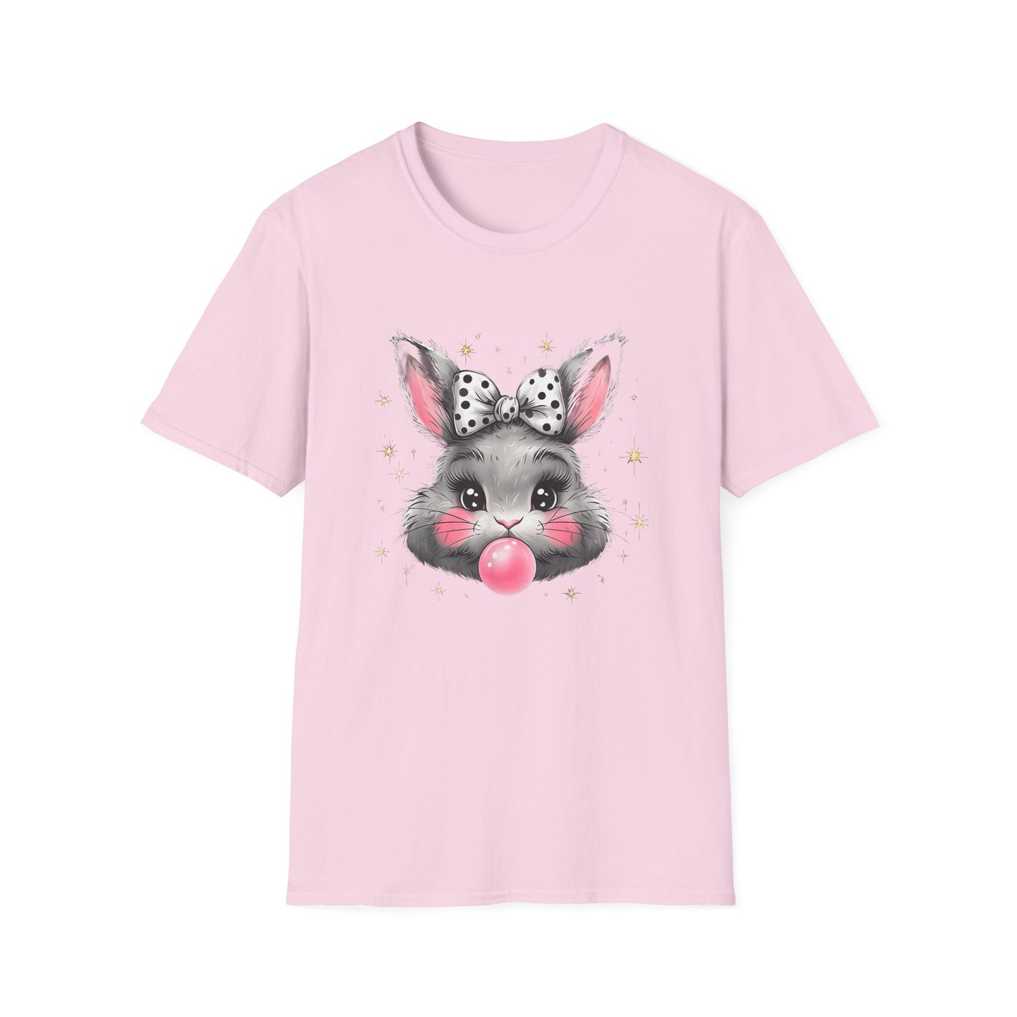 Cute Mouse with Bunny Ears Blowing Bubble Gum T-Shirt