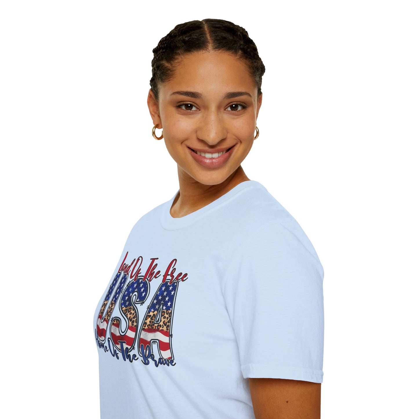 Land of the Free Because of the Brave T-Shirt — USA Flag Americana