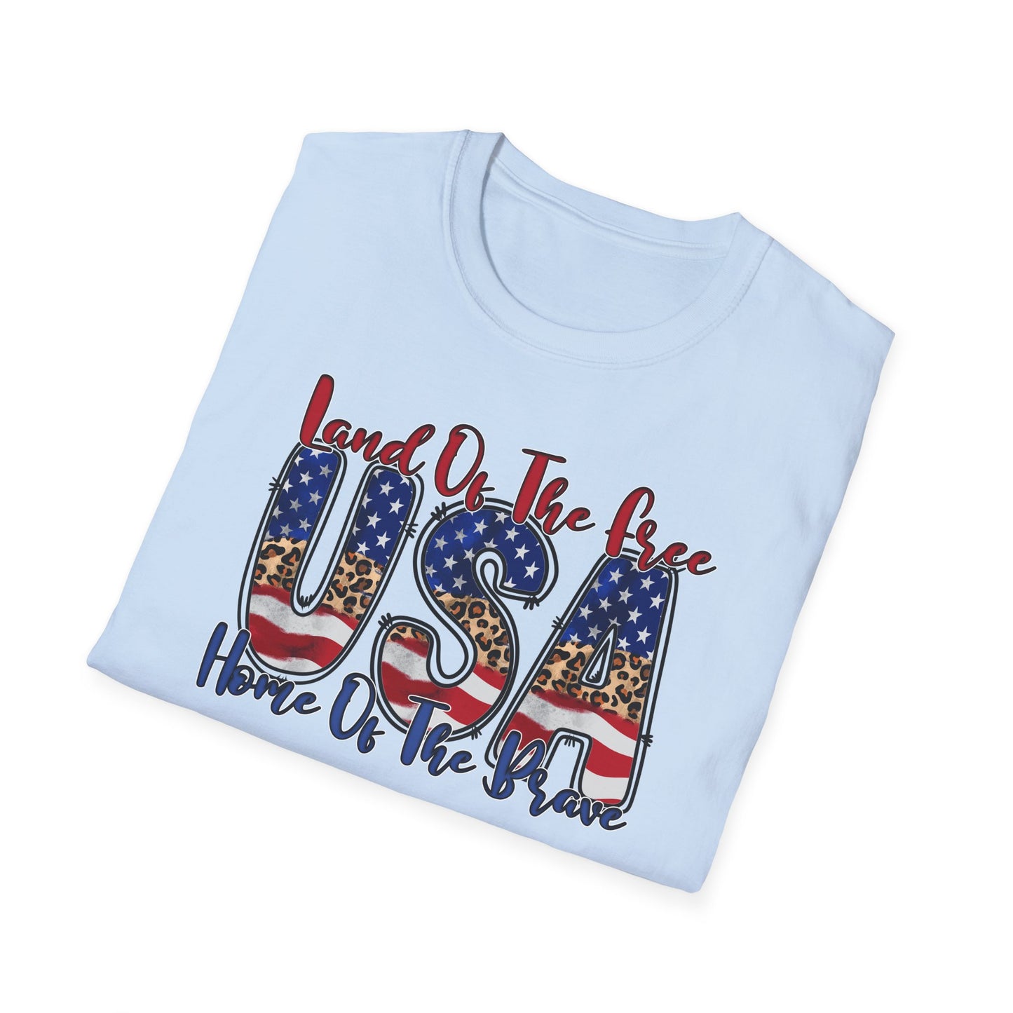 Land of the Free Because of the Brave T-Shirt — USA Flag Americana