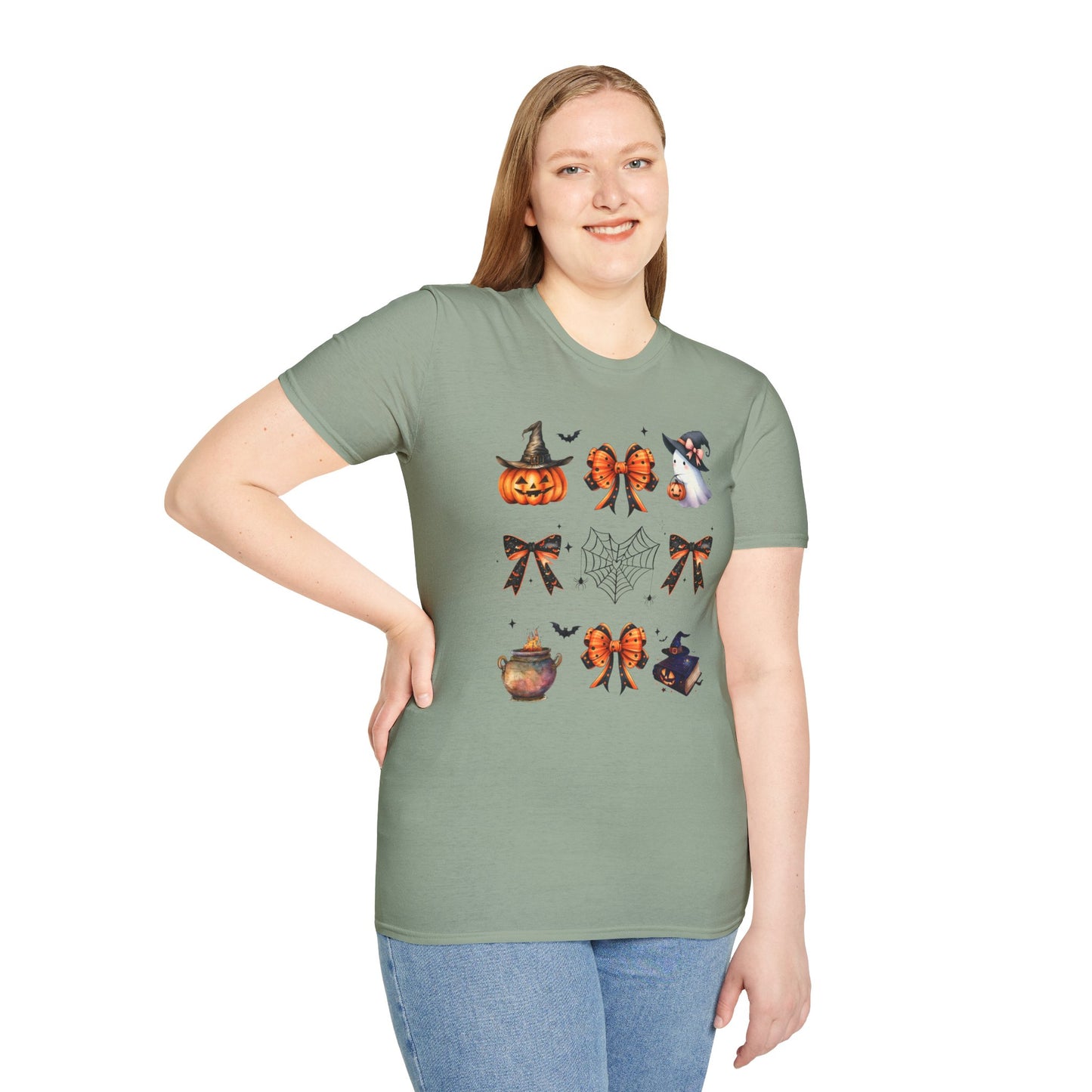 Halloween Witchy T-Shirt with Pumpkins, Ghost and Bows