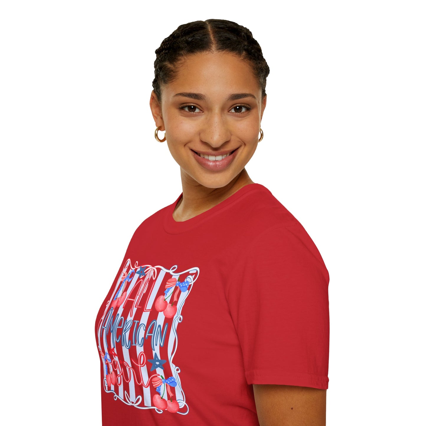 All American Girl Cherries T-Shirt | Cute Girlie Cherry Design