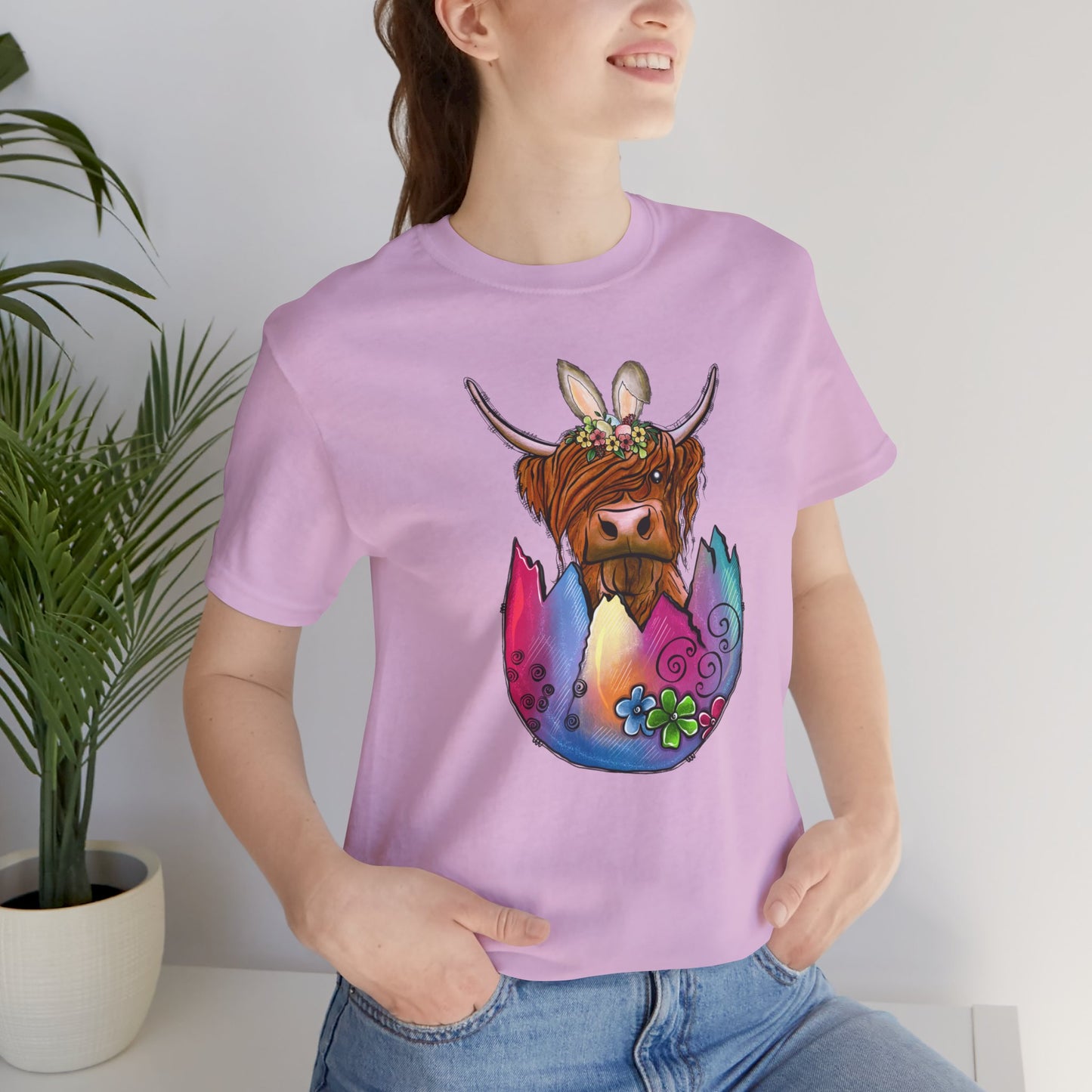 Easter Egg Cow Unisex Jersey Short Sleeve Tee