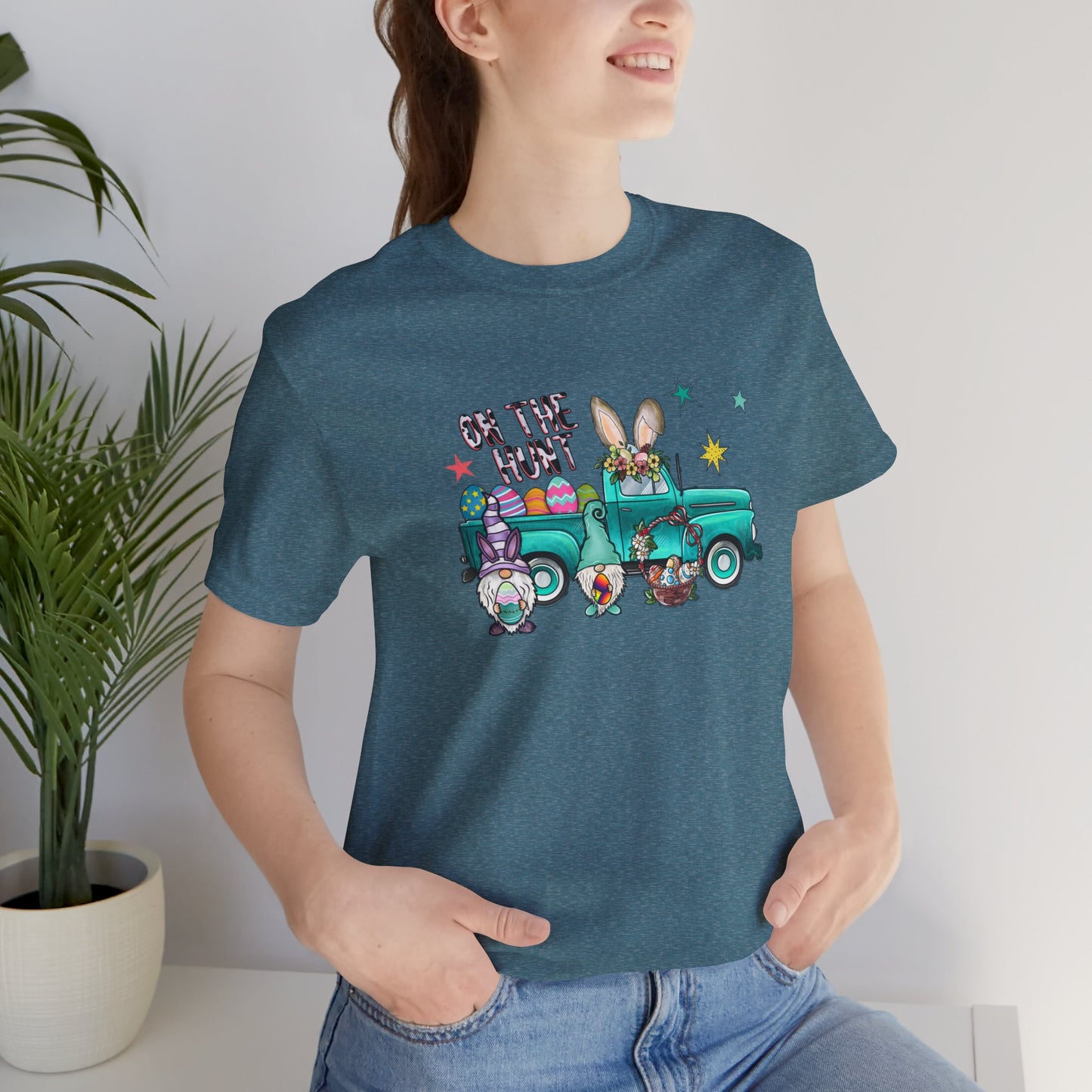 On the Hunt Easter Vintage Truck Unisex Jersey Short Sleeve Tee