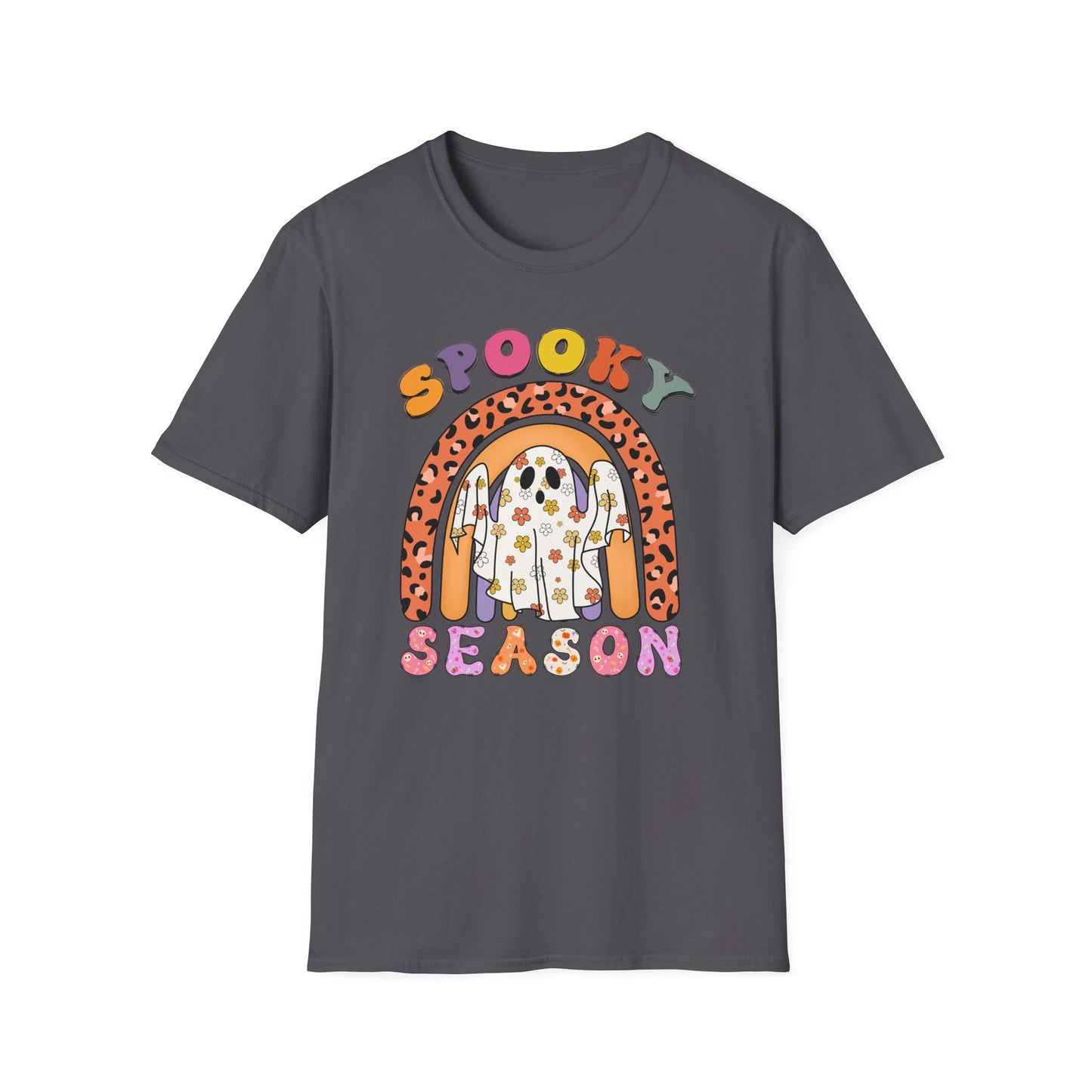 Softstyle T-Shirt Spooky Season Floral Ghost Design