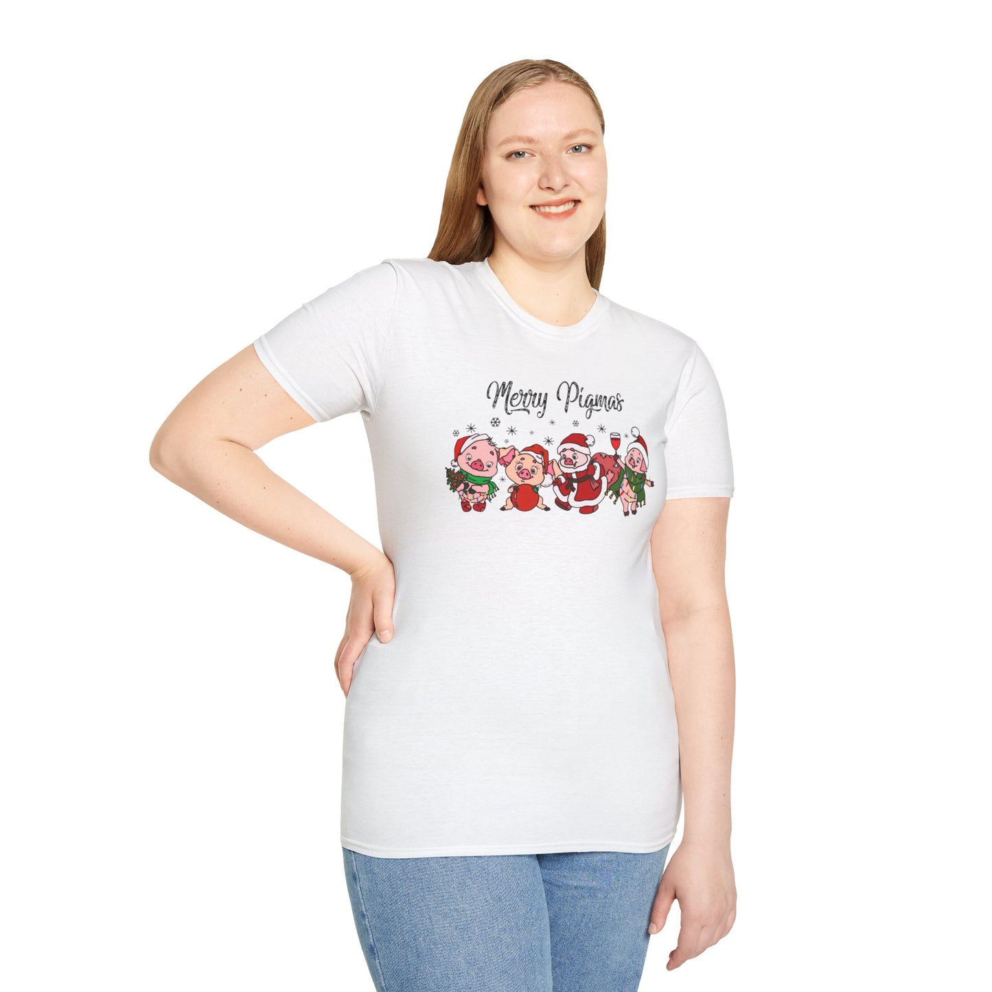 Merry Pigmas Unisex Heavy Cotton Tee, Merry Christmas Shirt, Pig Lover Christmas Shirt, Funny Pig Christmas Shirt, Farm Animal Shirt