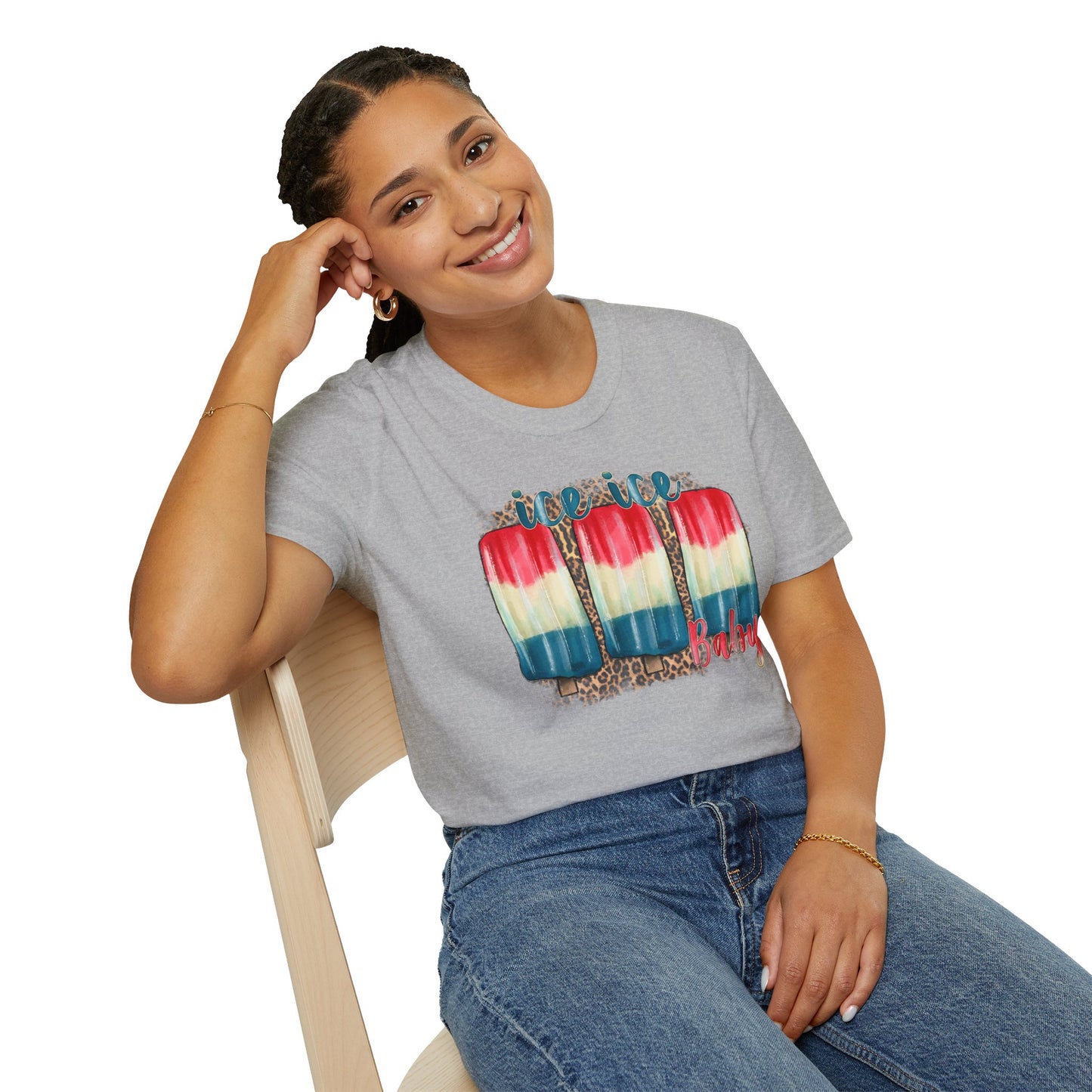 Ice Ice Baby Americana T-Shirt — Red, White & Blue Funny Song Tee