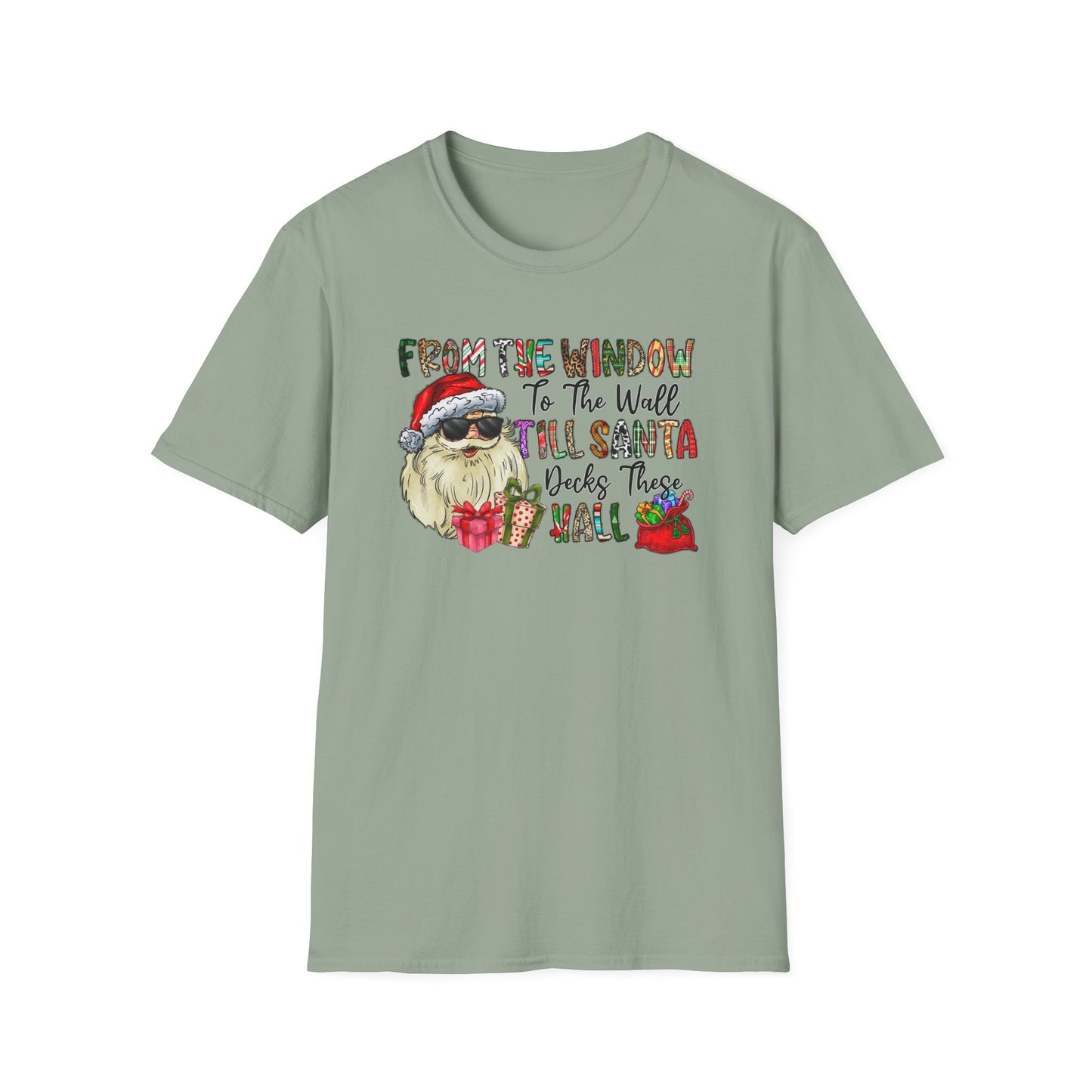 Santa Decks These Halls Unisex Heavy Cotton Tee, Santa Christmas Shirt, Funny Santa Shirt, Adult Christmas Shirt