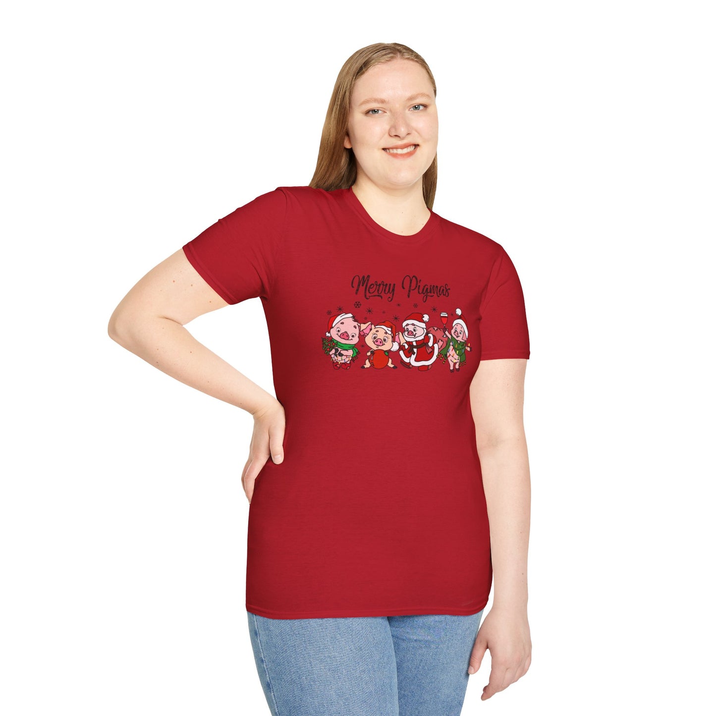 Merry Pigmas Unisex Heavy Cotton Tee, Merry Christmas Shirt, Pig Lover Christmas Shirt, Funny Pig Christmas Shirt, Farm Animal Shirt