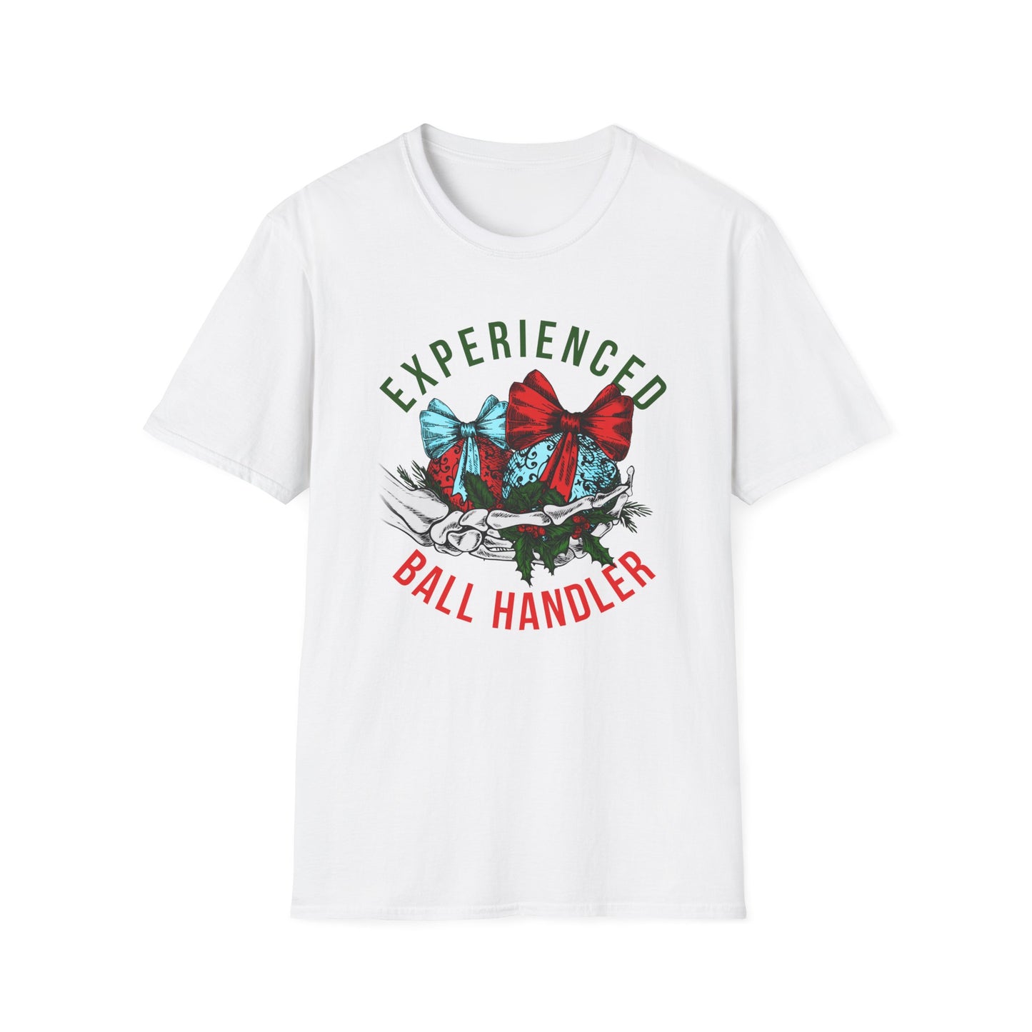 Experienced Ball Handler Unisex Heavy Cotton Tee. Merry Christmas Shirt, Christmas Ornament Shirt, Adult Christmas Tee, Funny Christmas Tee