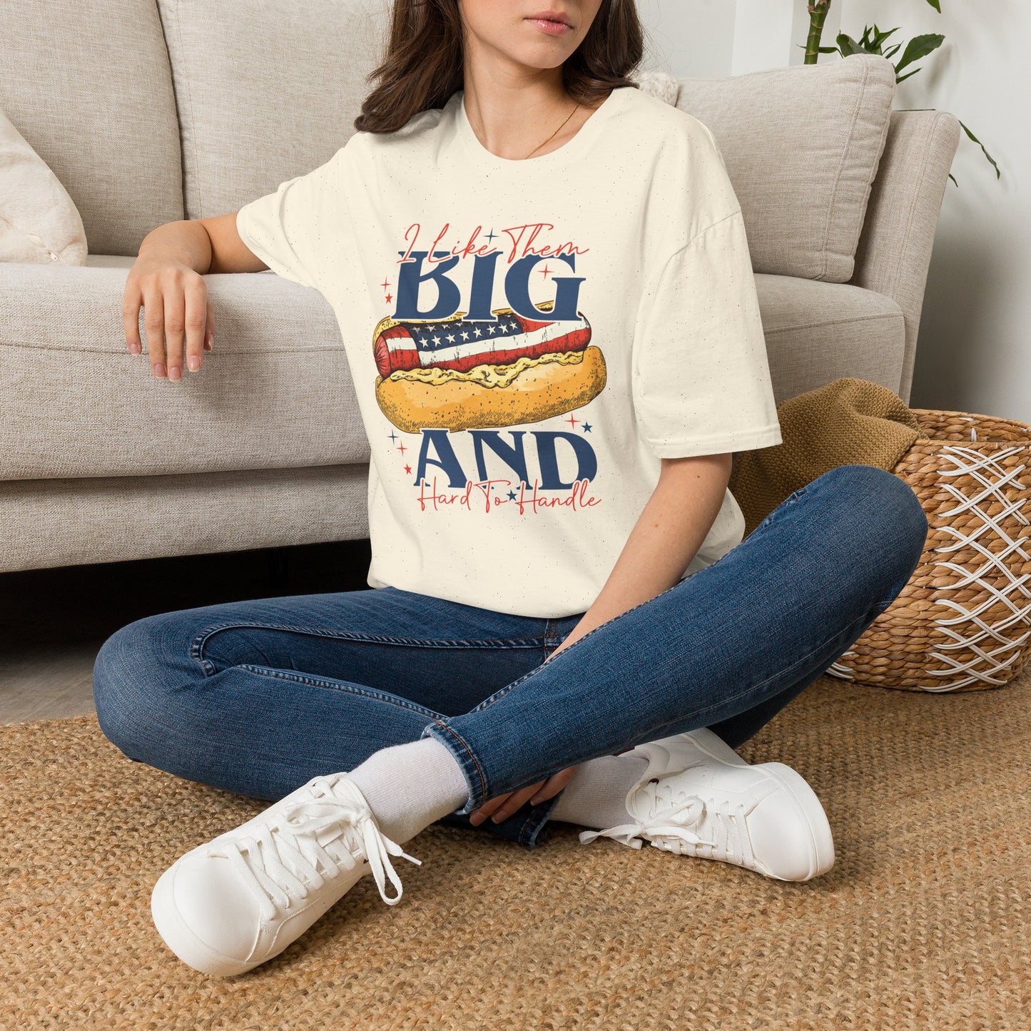 Americana Hot Dog T-Shirt — “I Like Them Big and Hard to Handle”