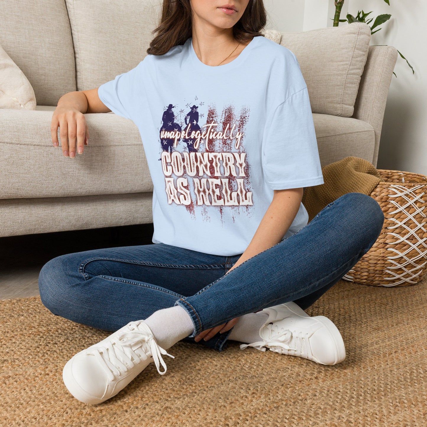Unapologetically Country T-Shirt — Red White & Blue Americana Cowboy Flag Tee