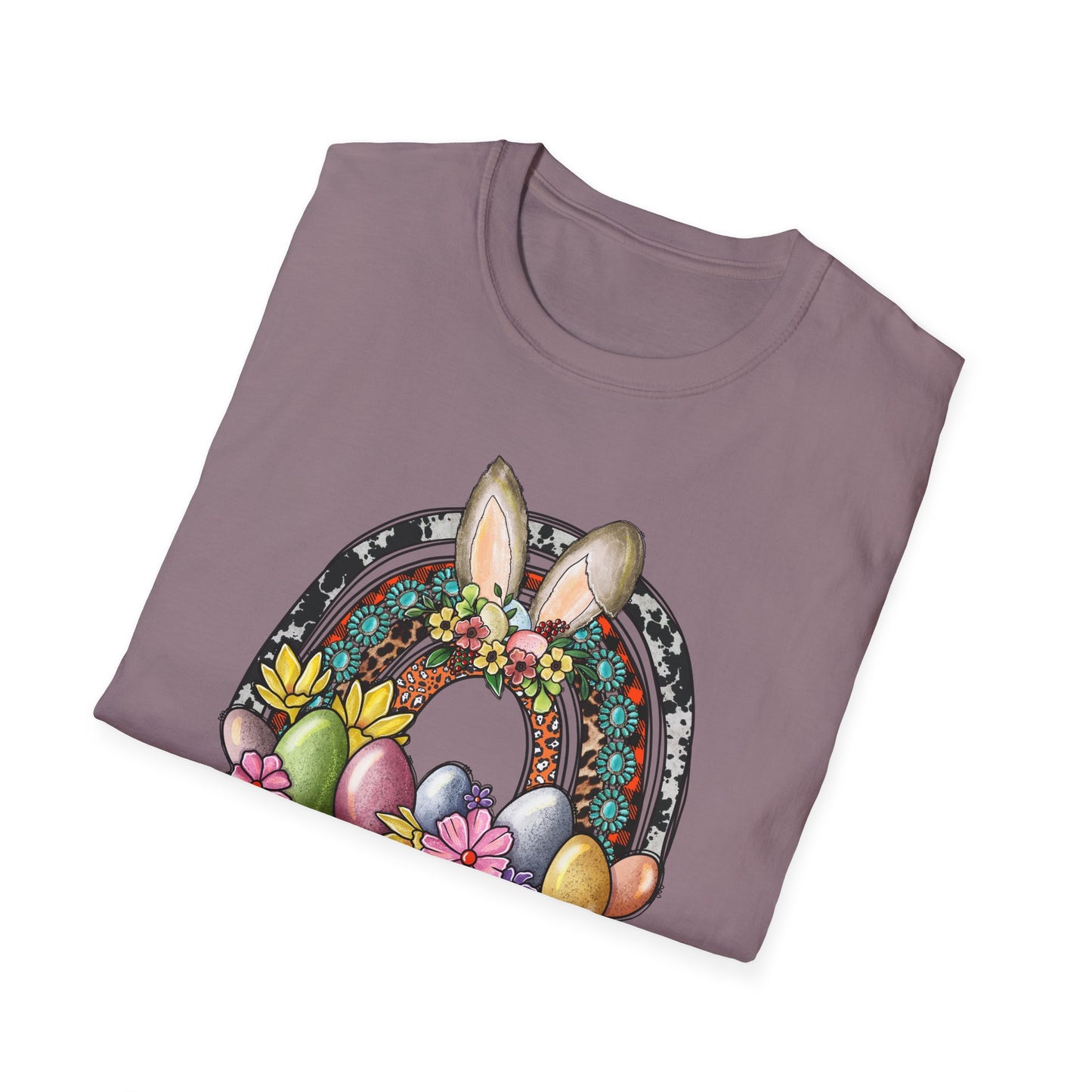 Easter Bunny Rainbow Western T-Shirt | Easter Tee