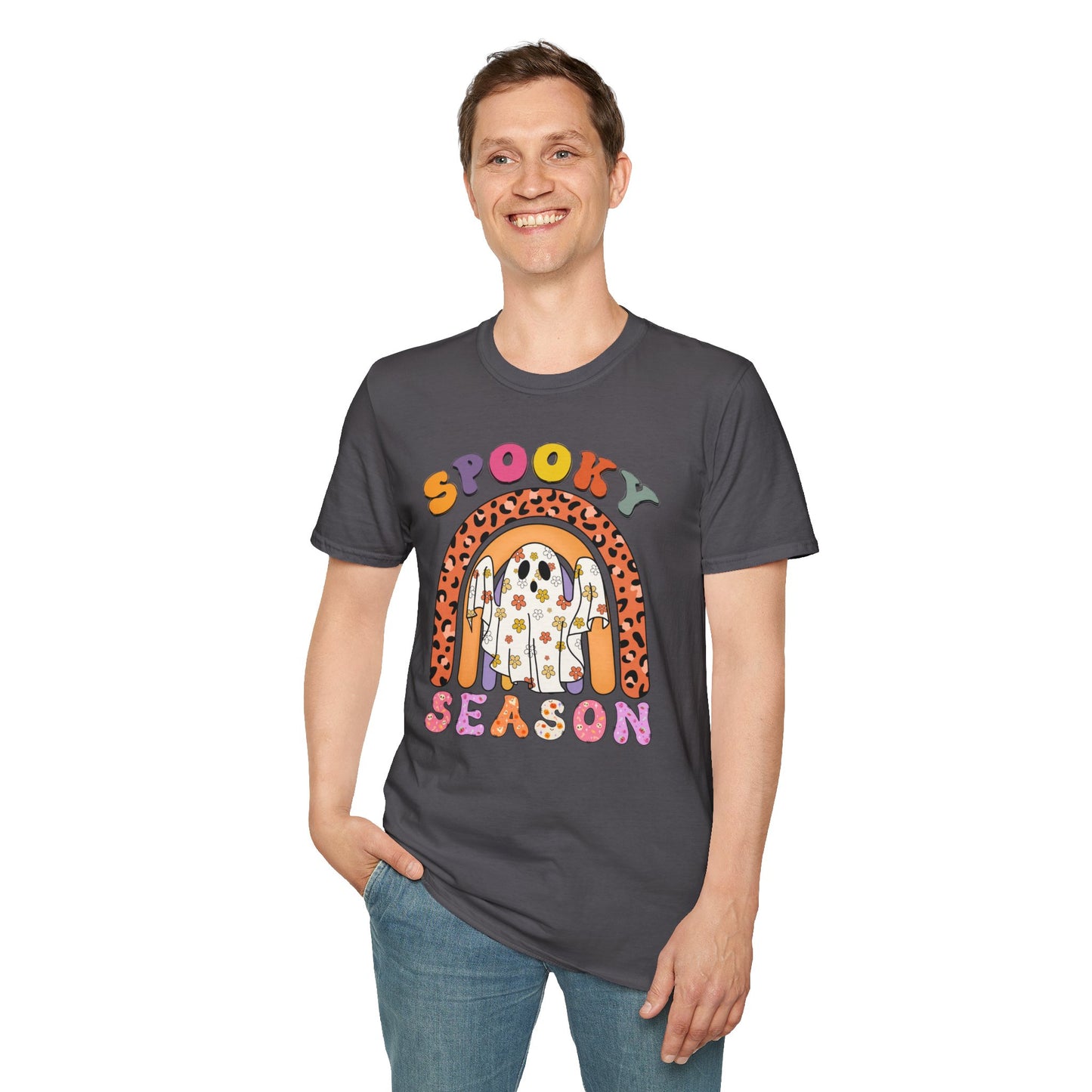 Softstyle T-Shirt Spooky Season Floral Ghost Design