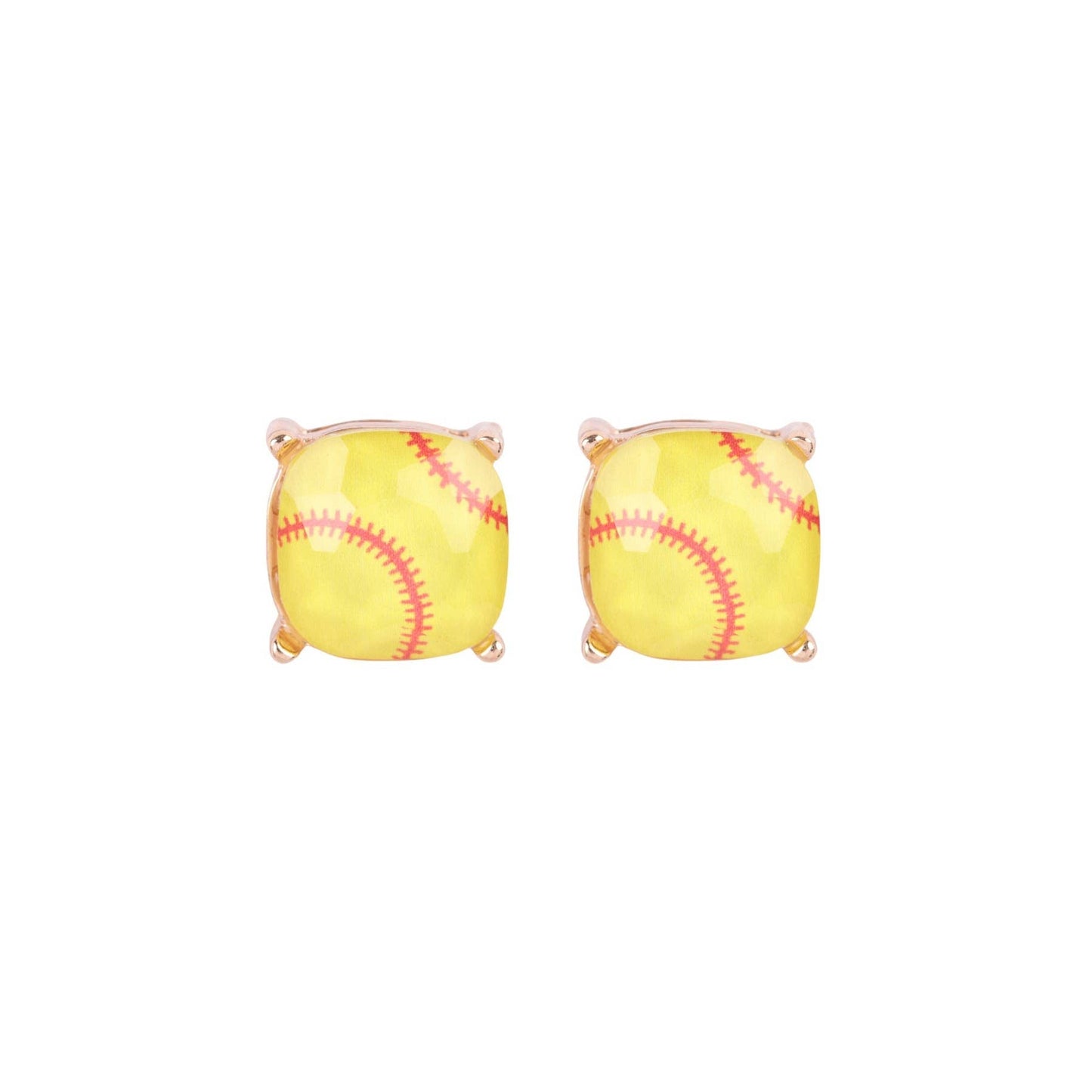 Trendy Sporty Cushion Cut Epoxy Stud Earrings— The Gathering Cafe