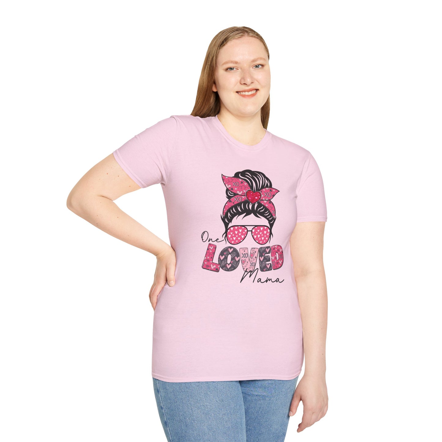One Loved Mama Messy Bun T-Shirt | Mama Graphic Tee