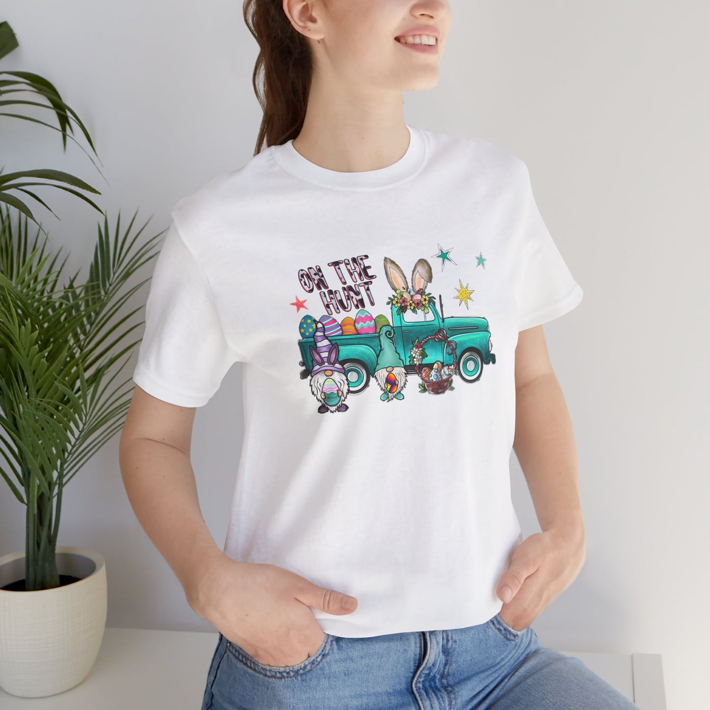 On the Hunt Easter Vintage Truck Unisex Jersey Short Sleeve Tee