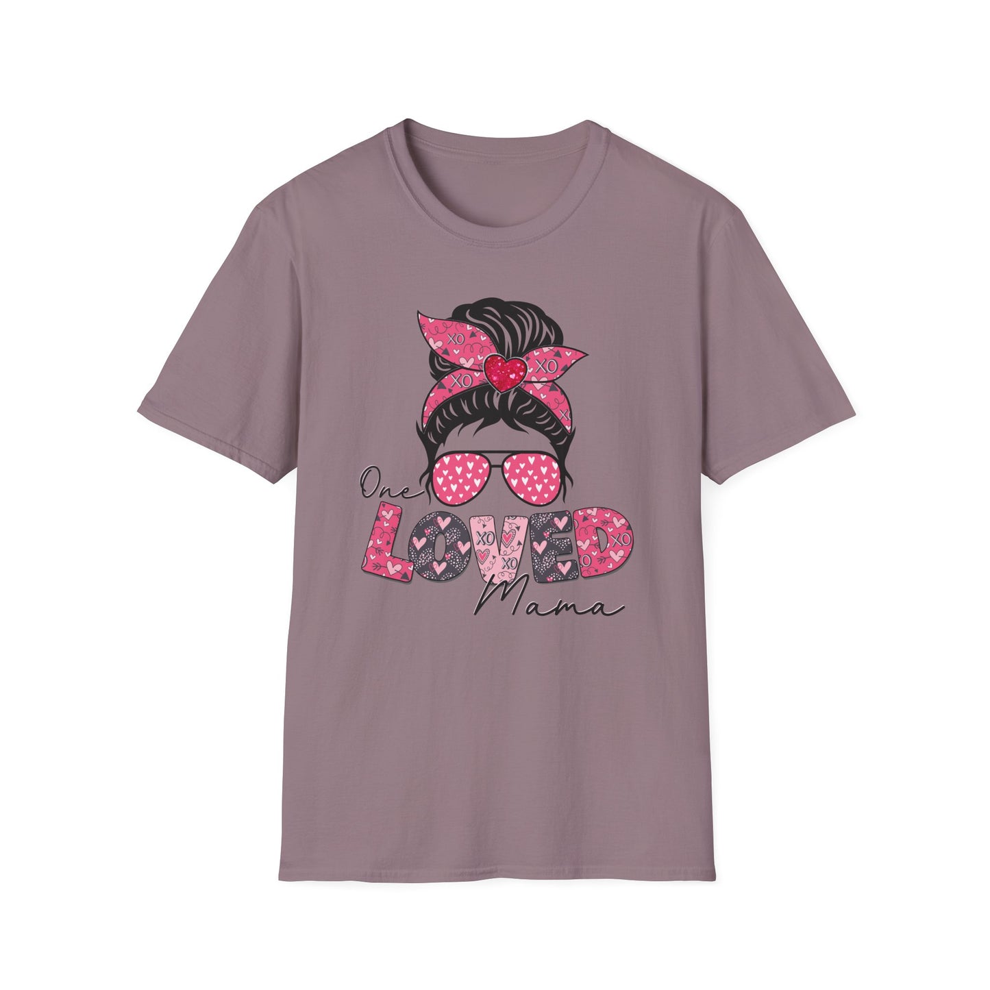 One Loved Mama Messy Bun T-Shirt | Mama Graphic Tee