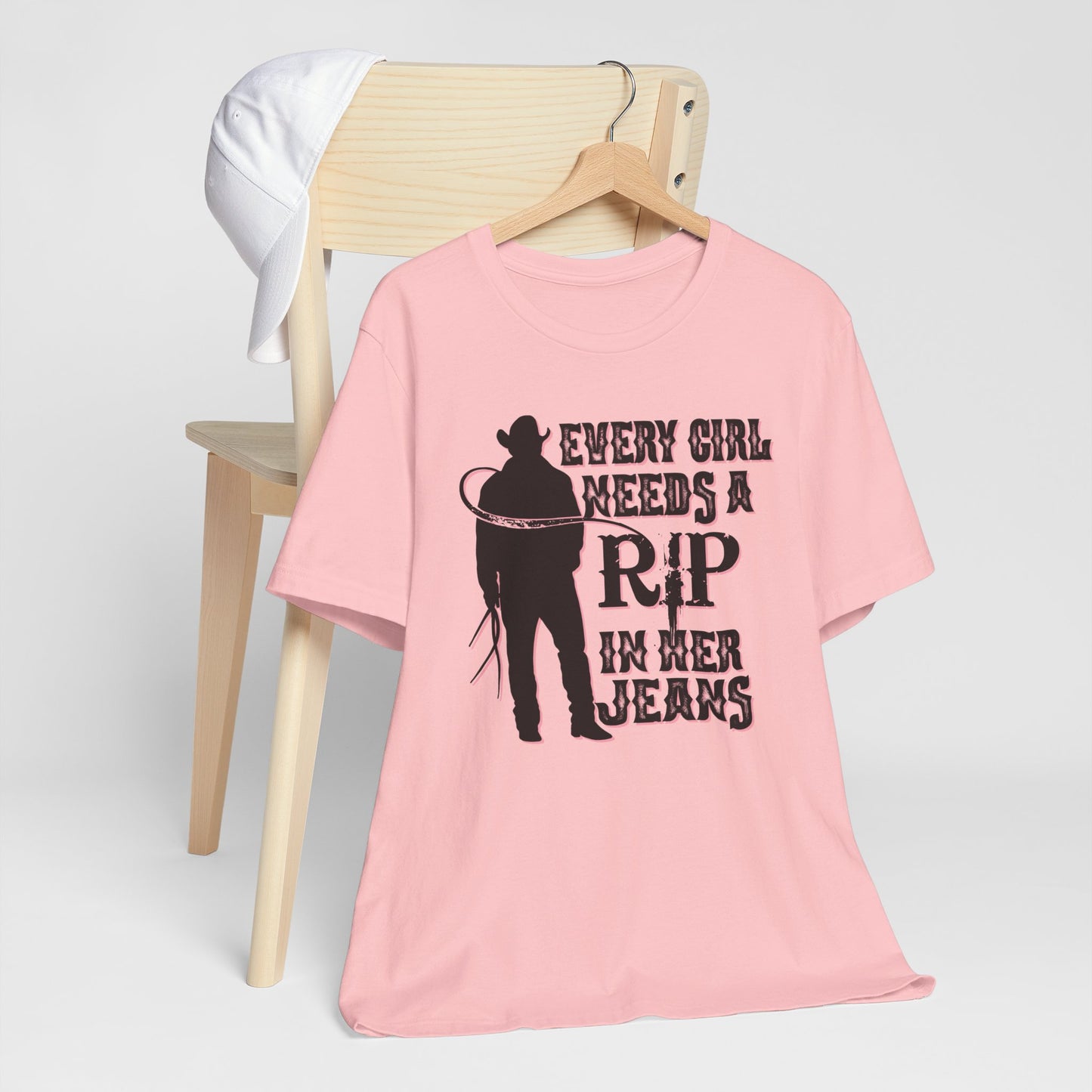 Every Girl Needs a Rip in Their Jeans Unisex Jersey Short Sleeve Tee