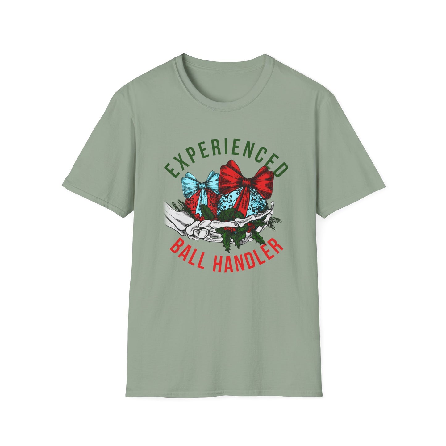 Experienced Ball Handler Unisex Heavy Cotton Tee. Merry Christmas Shirt, Christmas Ornament Shirt, Adult Christmas Tee, Funny Christmas Tee