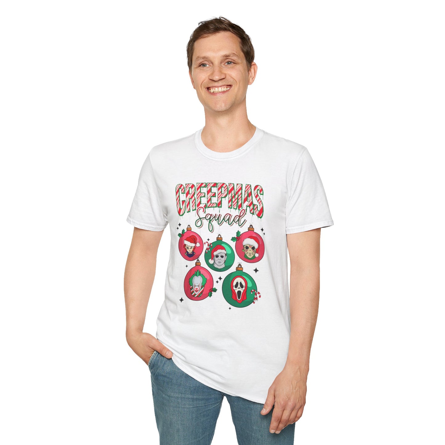 Creepmas Squad Unisex Cotton Tee, Horror Christmas Tee, Chucky Christmas Tee, Jason, Christmas Tee, Michael Christmas Tee, Scream Christmas