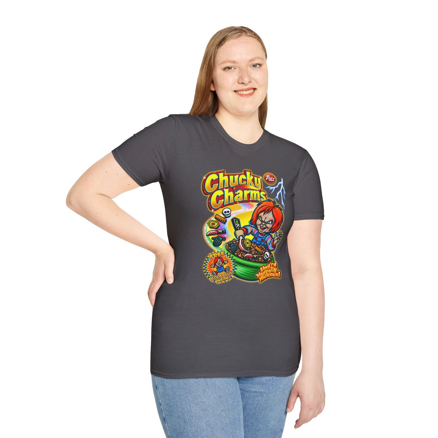 Unisex T-Shirt Chucky Charms Cereal Box Cover Design