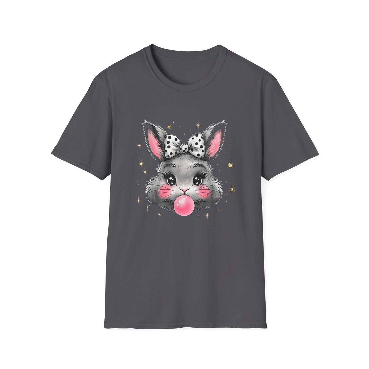 Cute Mouse with Bunny Ears Blowing Bubble Gum T-Shirt