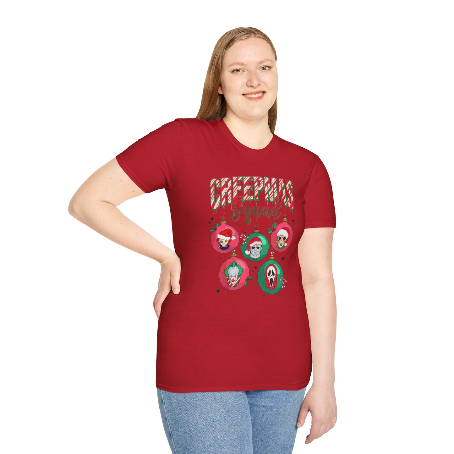 Creepmas Squad Unisex Cotton Tee, Horror Christmas Tee, Chucky Christmas Tee, Jason, Christmas Tee, Michael Christmas Tee, Scream Christmas