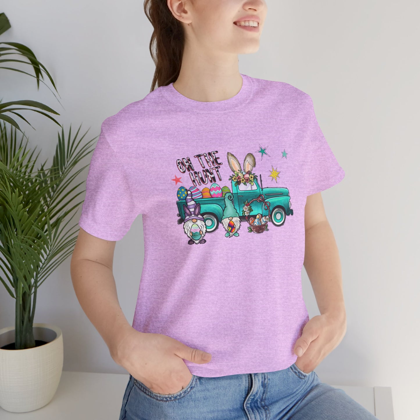 On the Hunt Easter Vintage Truck Unisex Jersey Short Sleeve Tee