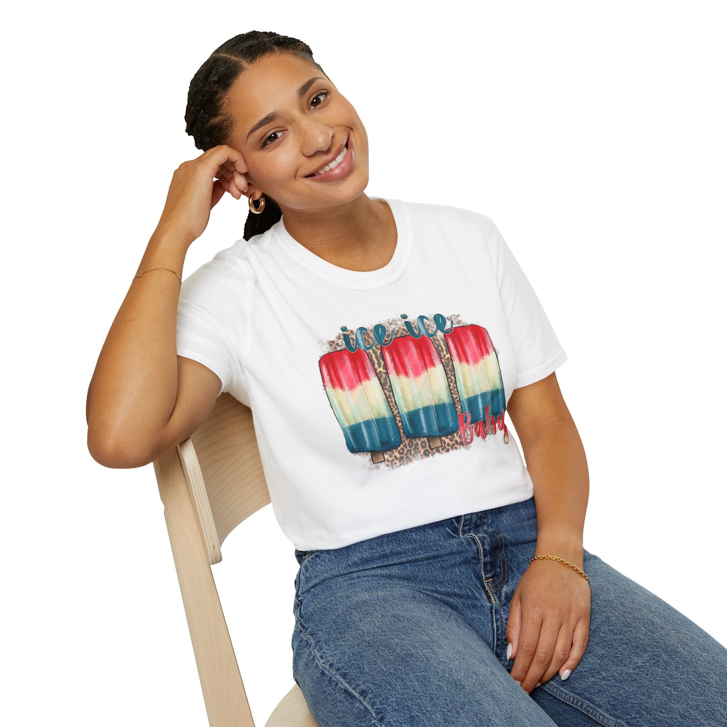 Ice Ice Baby Americana T-Shirt — Red, White & Blue Funny Song Tee