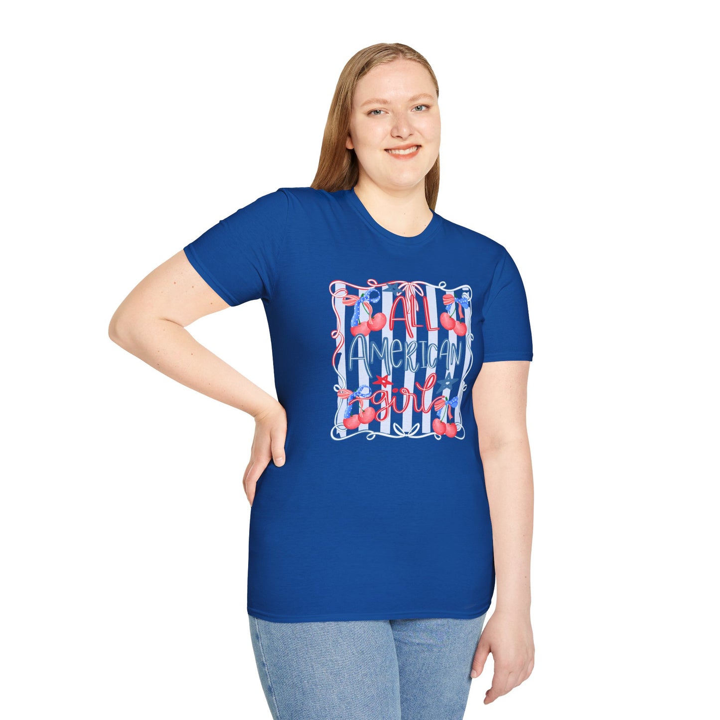 All American Girl Cherries T-Shirt | Cute Girlie Cherry Design