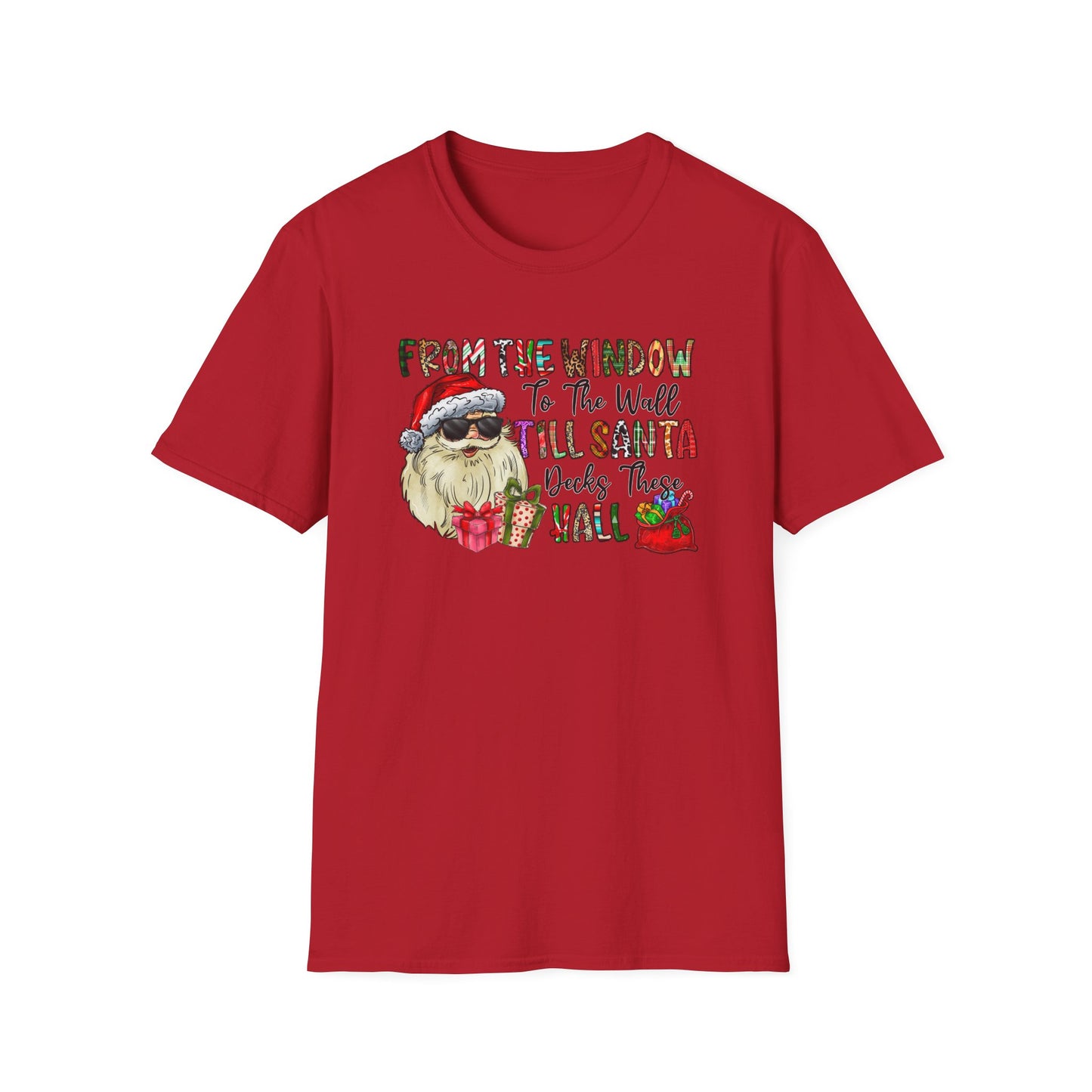 Santa Decks These Halls Unisex Heavy Cotton Tee, Santa Christmas Shirt, Funny Santa Shirt, Adult Christmas Shirt