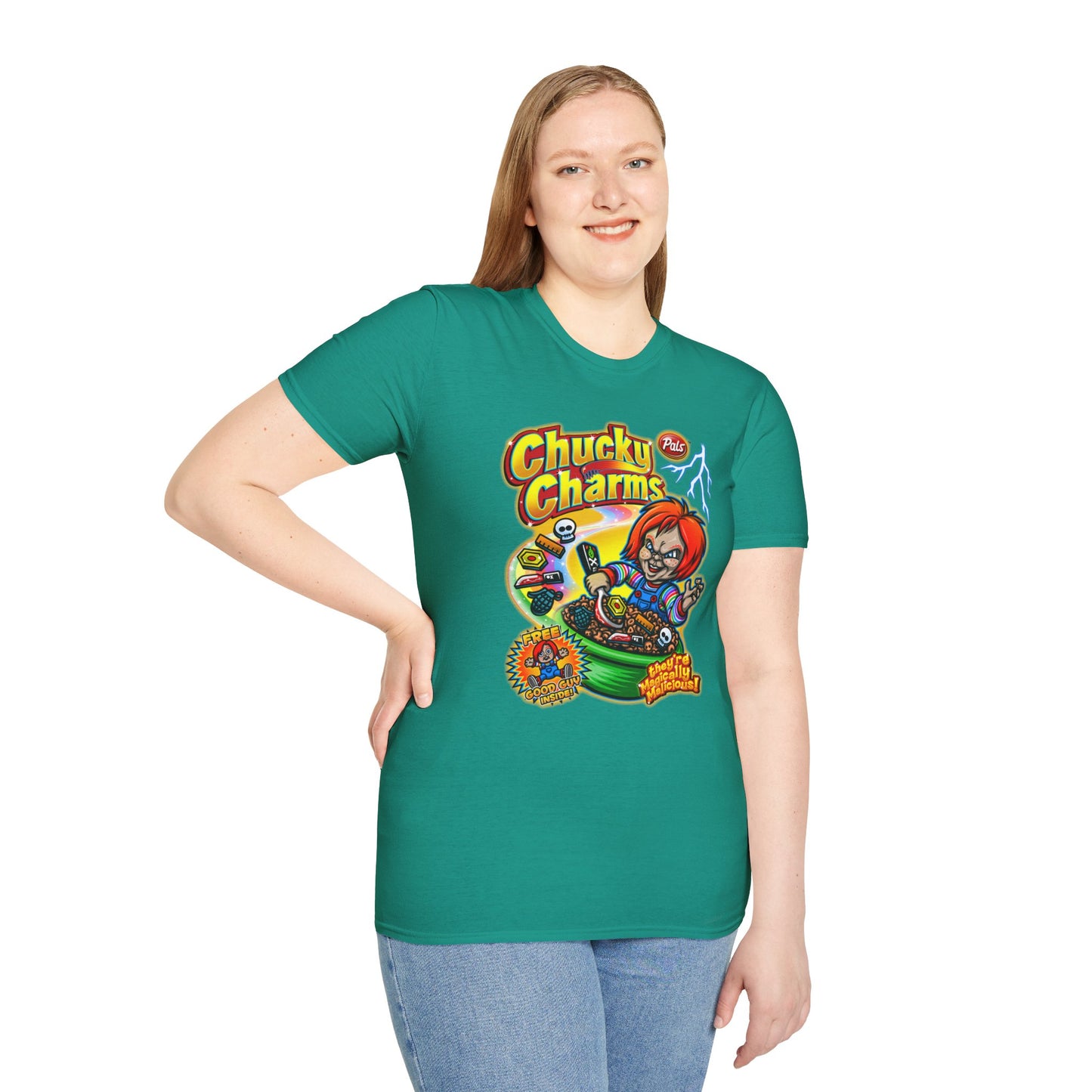 Unisex T-Shirt Chucky Charms Cereal Box Cover Design