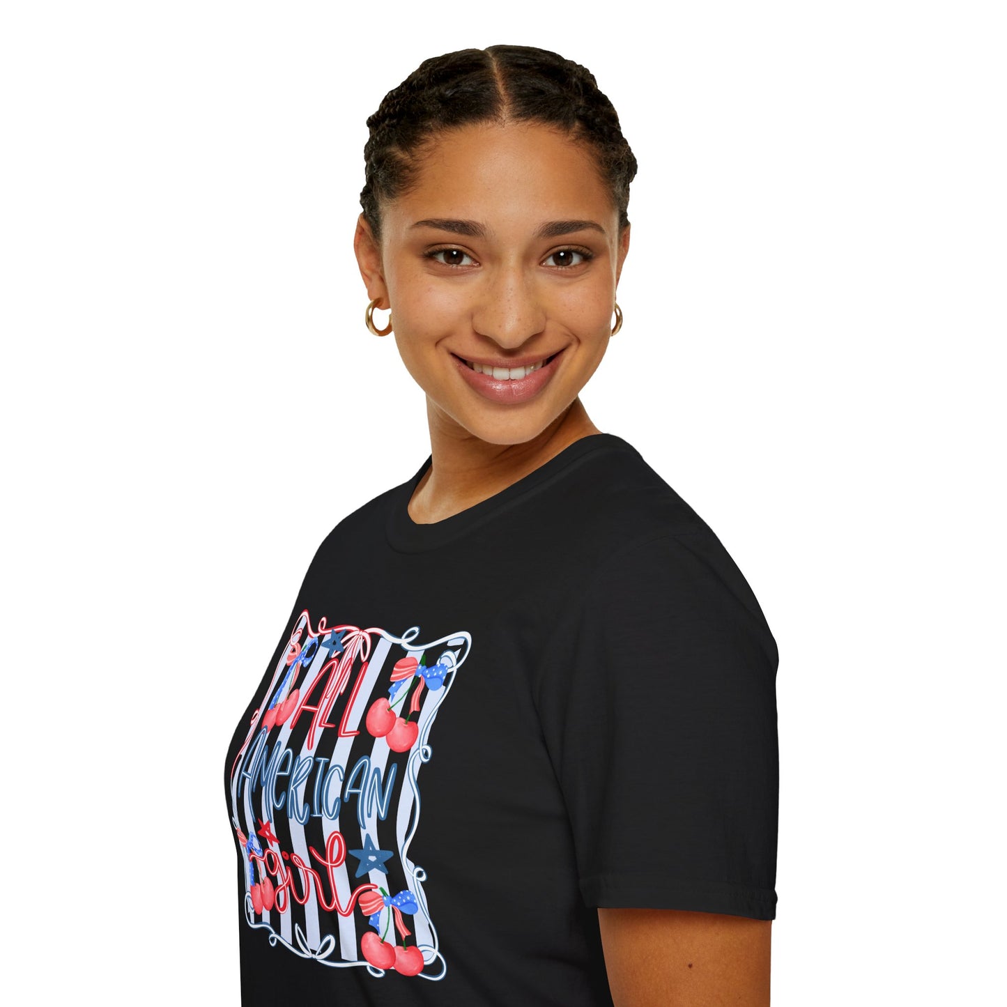 All American Girl Cherries T-Shirt | Cute Girlie Cherry Design