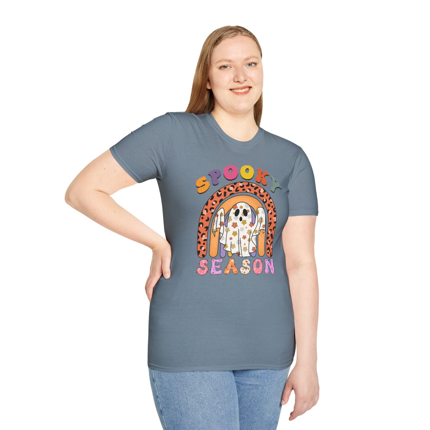 Softstyle T-Shirt Spooky Season Floral Ghost Design