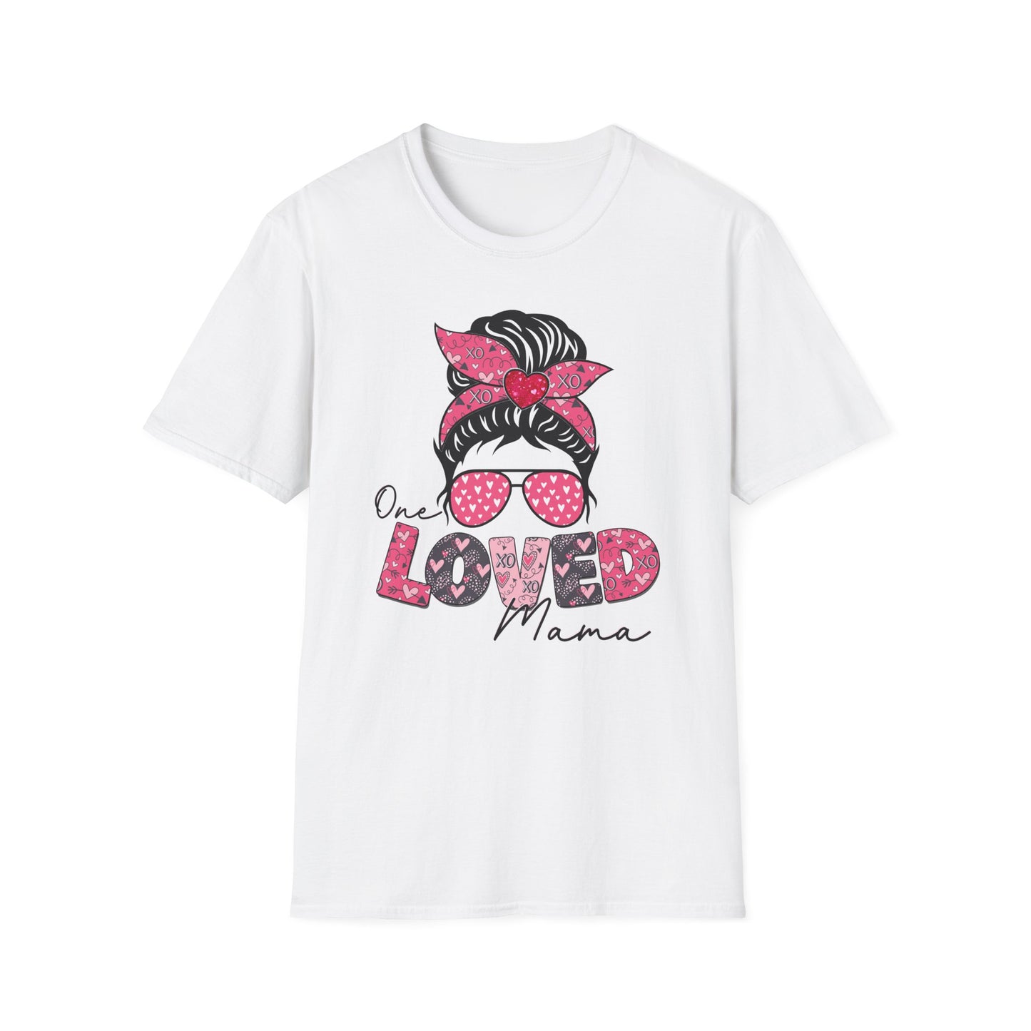 One Loved Mama Messy Bun T-Shirt | Mama Graphic Tee