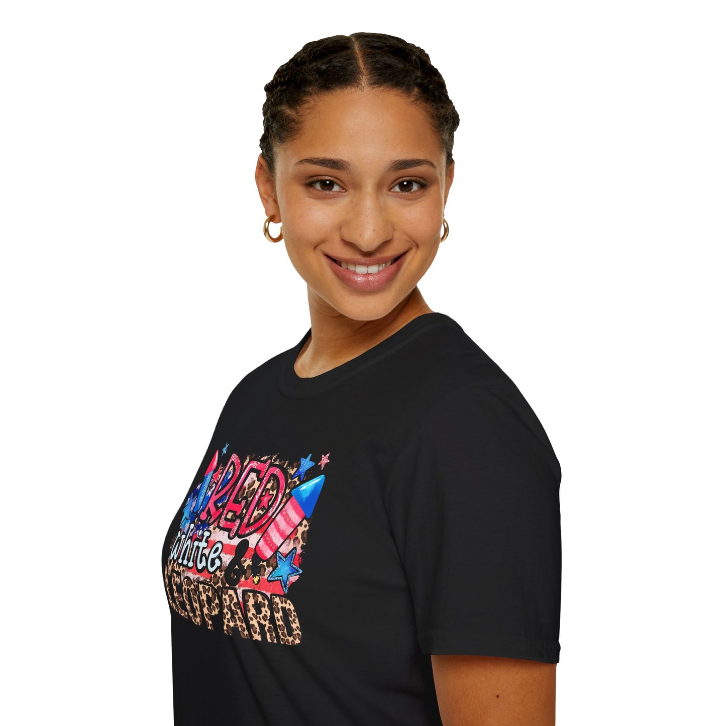 Fourth of July Americana Leopard Fireworks T-Shirt