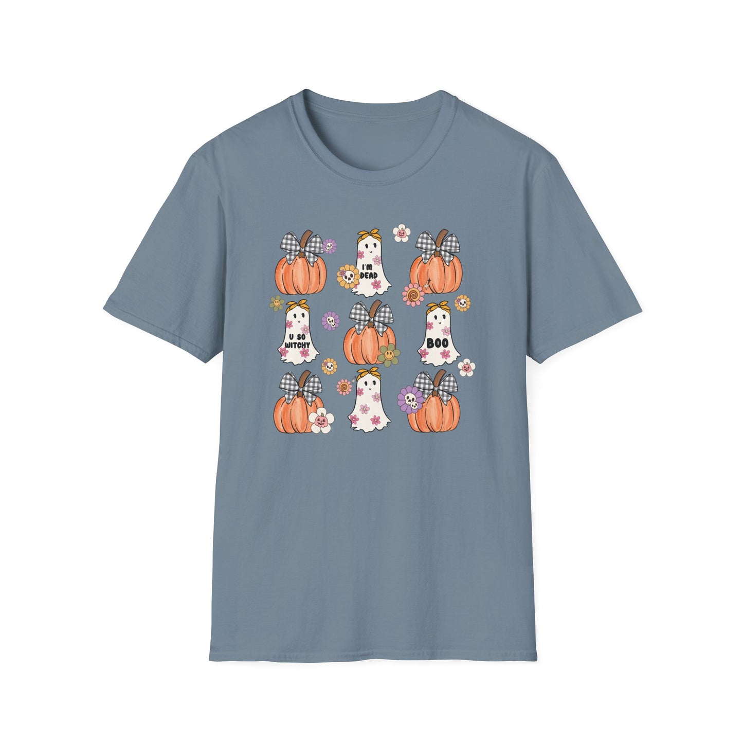 Halloween Pumpkin and Ghost Unisex Softstyle T-Shirt