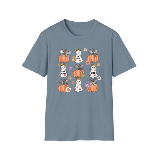 Halloween Pumpkin and Ghost Unisex Softstyle T-Shirt