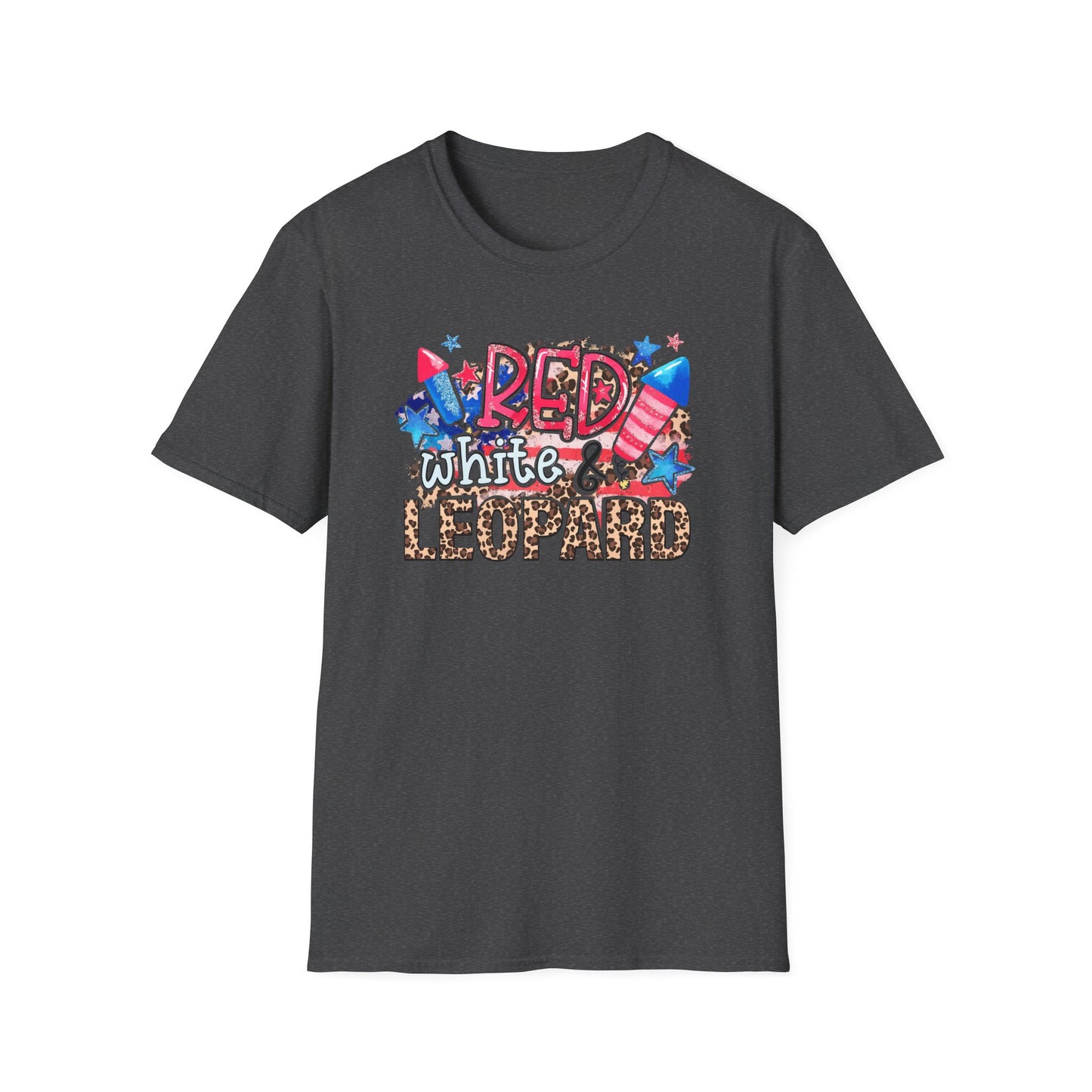 Fourth of July Americana Leopard Fireworks T-Shirt