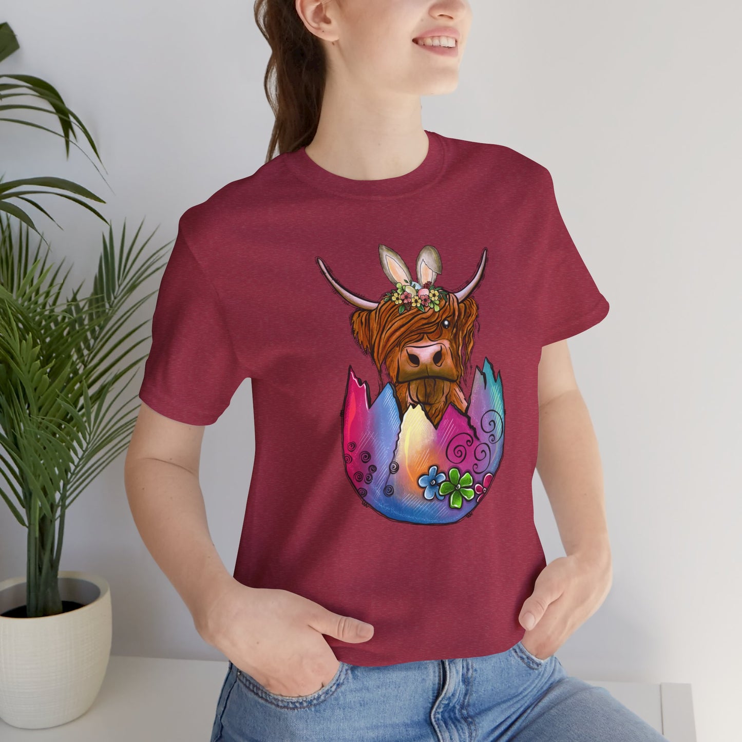 Easter Egg Cow Unisex Jersey Short Sleeve Tee