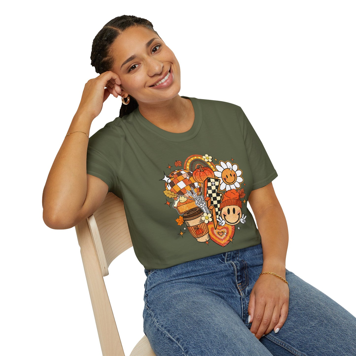 Retro Fall, Pumpkin Spice Unisex Jersey Short Sleeve Tee