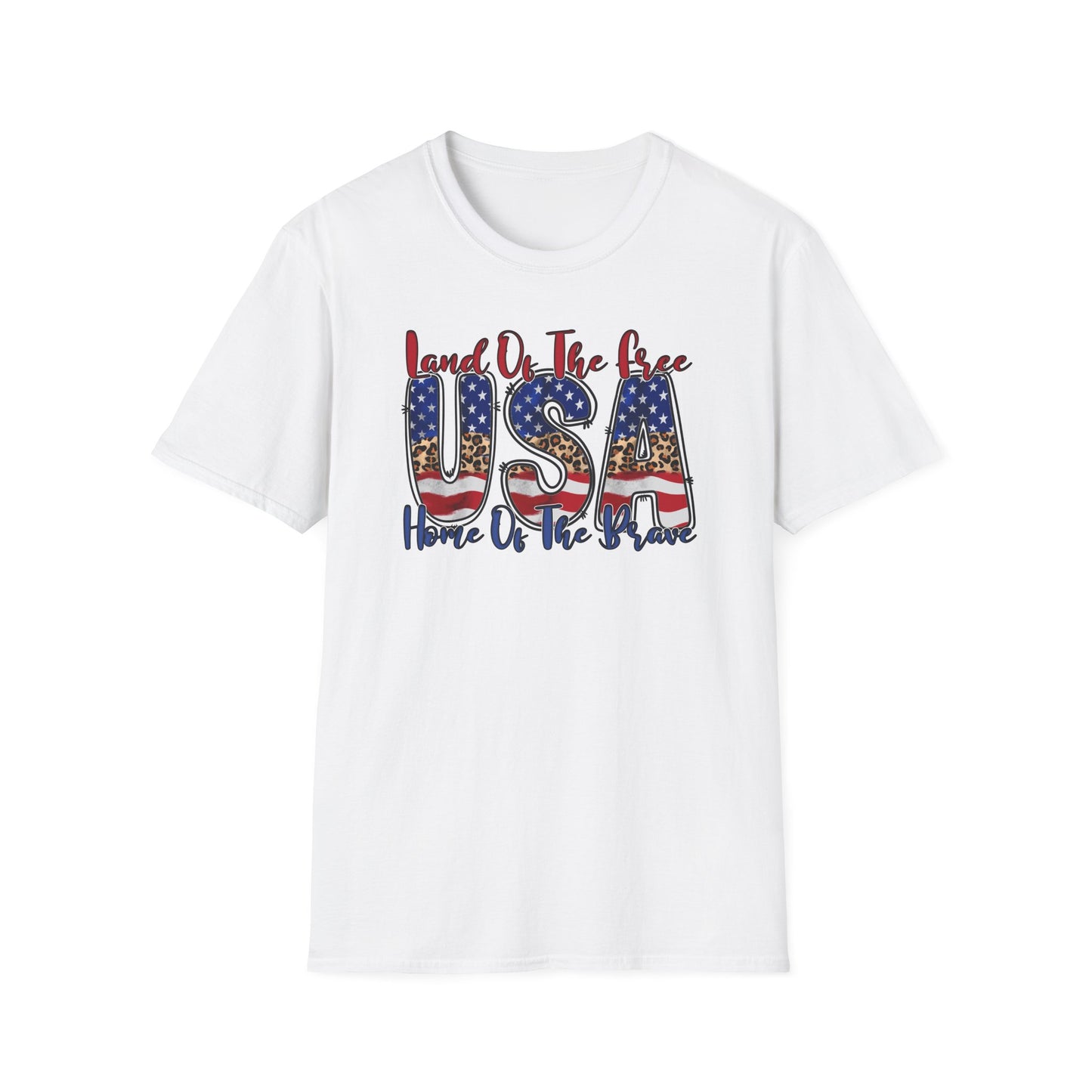 Land of the Free Because of the Brave T-Shirt — USA Flag Americana