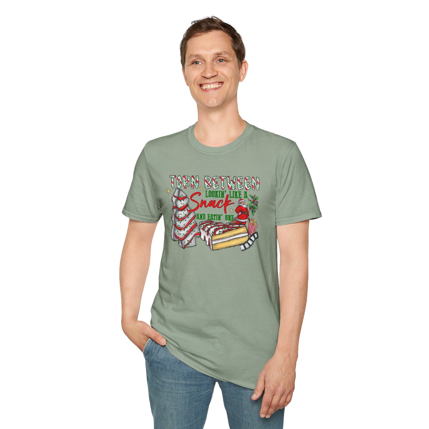 Torn Between Lookin' Like a Snack and Eatin' One Unisex Heavy Cotton Tee, Little Debbie Tree Snack Cake, Snack Shirt, Lookin like Snack Tee