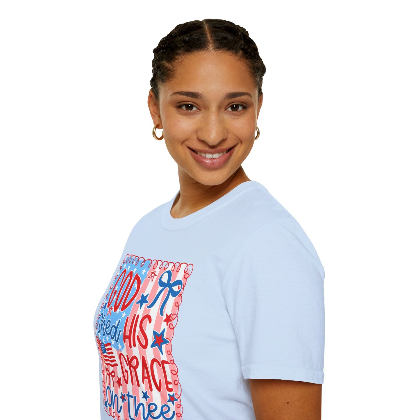 God Shed His Grace on the Red White and Blue T-Shirt | Americana Faith