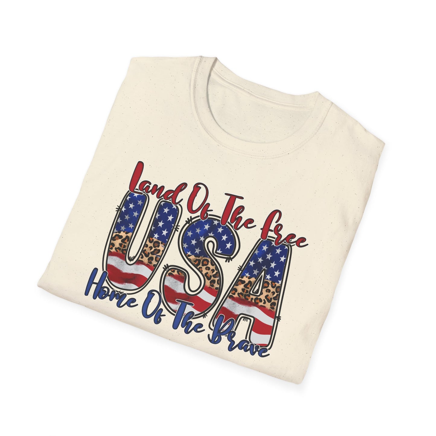 Land of the Free Because of the Brave T-Shirt — USA Flag Americana
