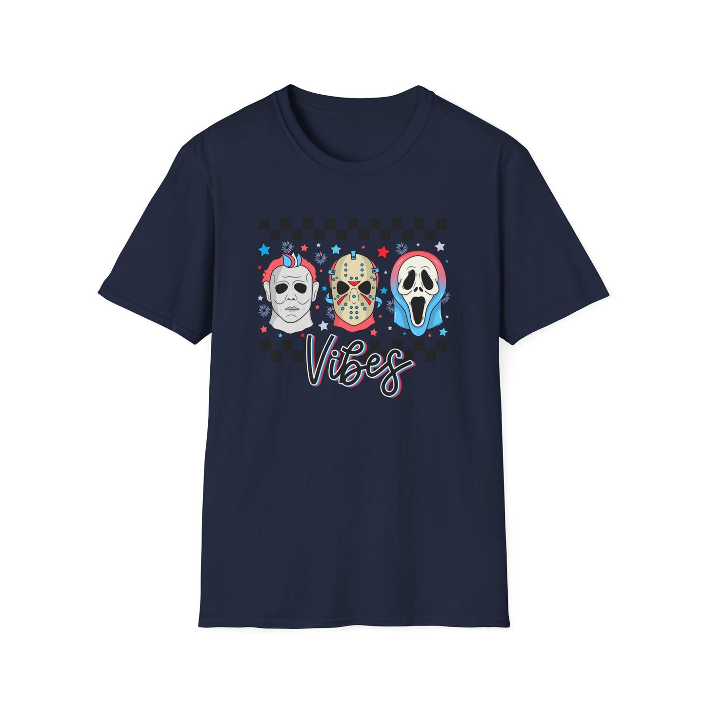 Horror Americana T-Shirt — Red, White & Blue Horror Characters