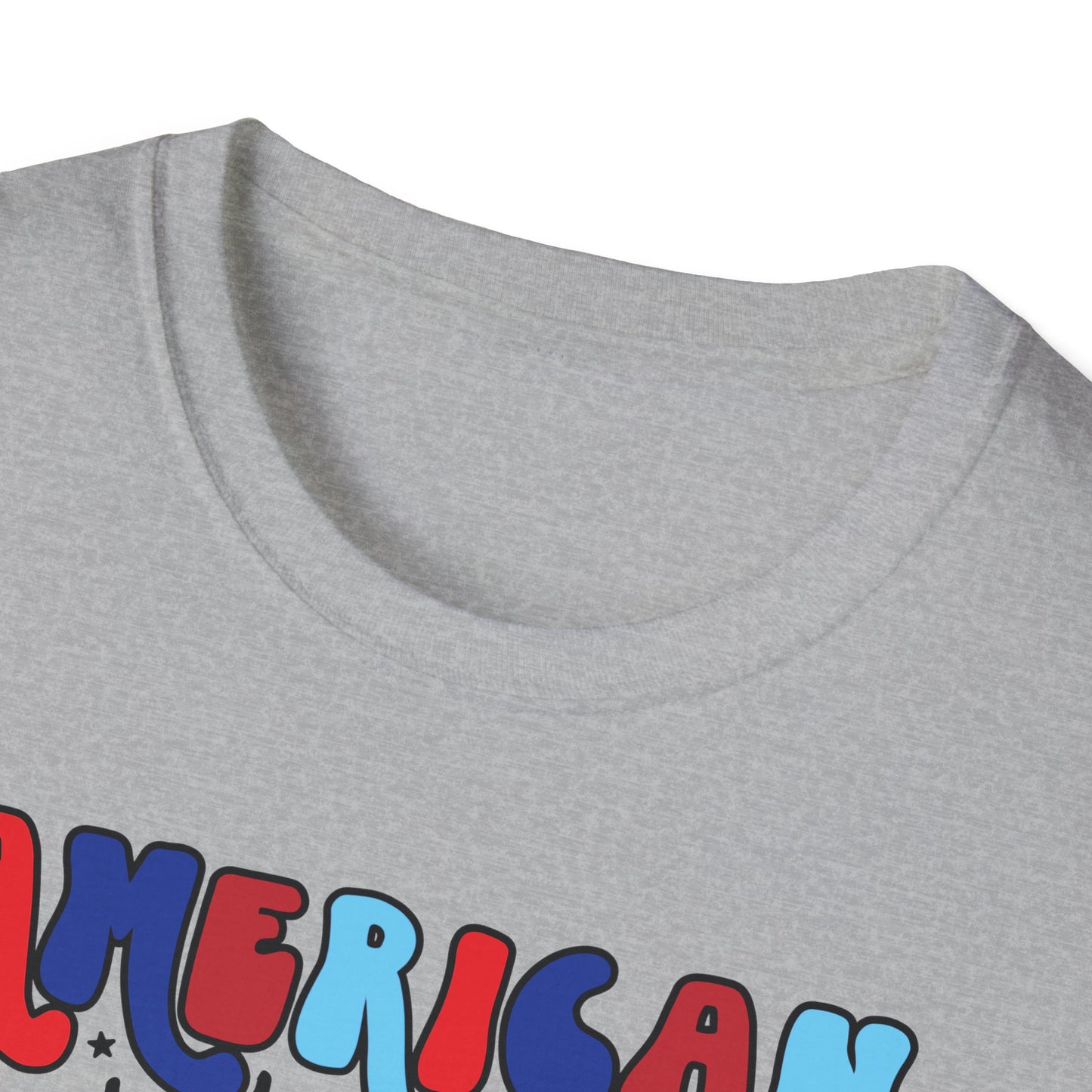 American Babe Graphic T-Shirt — Red White & Blue Peace Skeleton Hands