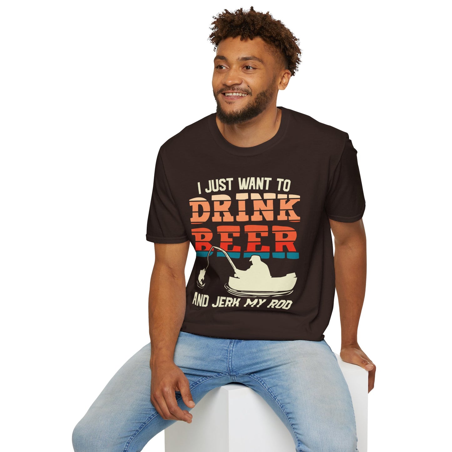 I Just want to Drink Beer and Jerk My Rod Shirt, Guy Fishing Shirt, Funny Fishing Shirt