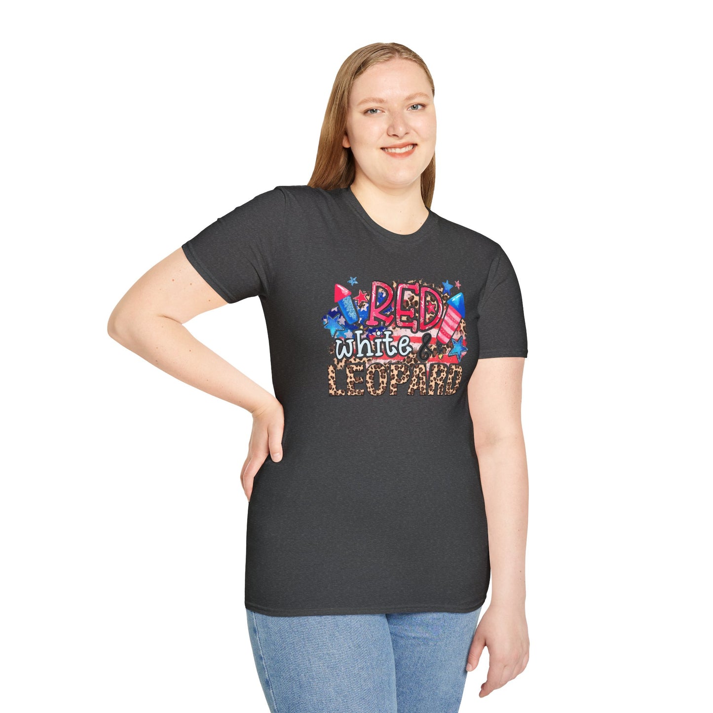 Fourth of July Americana Leopard Fireworks T-Shirt