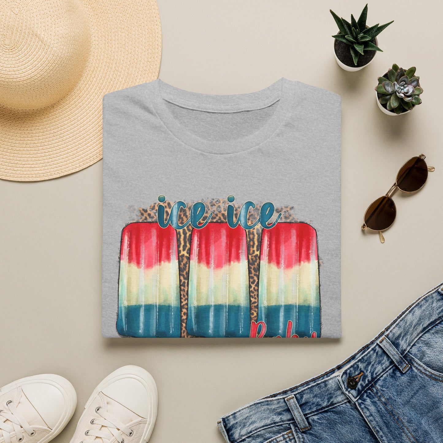 Ice Ice Baby Americana T-Shirt — Red, White & Blue Funny Song Tee